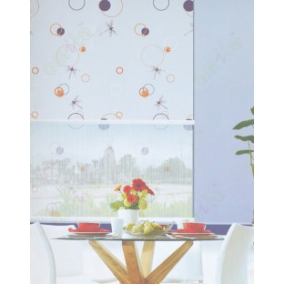 Purple pink white color vertical stripes with dragonfly circles ply sheer roller blind   109398